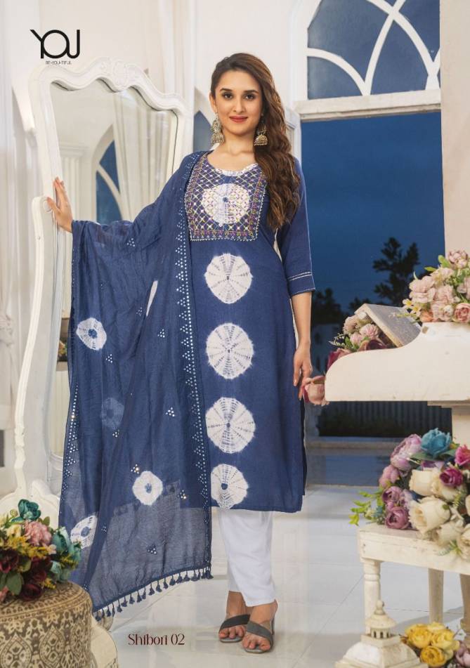 Wanna Shibori Fancy Rayon Printed Designer Ethnic Wear Kurti With Dupatta Collection